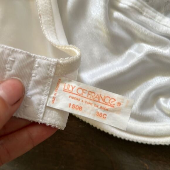 Lily Of France Vintage white unlined wired bra 38C - Picture 6 of 7